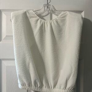 Express Textured White Blouse